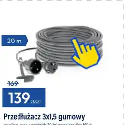Bat Przedłużacz 3x1,5 gumowy oferta