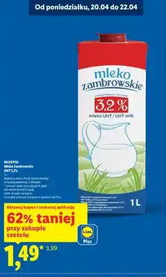 Lidl Mleko Zambrowskie UHT 3,2% oferta