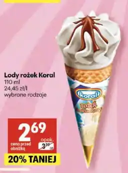 Delikatesy Centrum Lody rożek Koral 110 ml wybrane rodzaje oferta