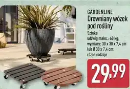 ALDI GARDENLINE Drewniany wózek pod rośliny oferta