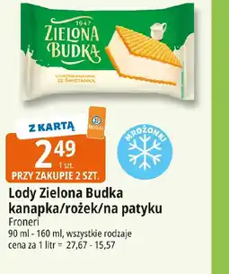 E.Leclerc ZIELONA BUDKA Lody kanapka/roek/na patyku oferta