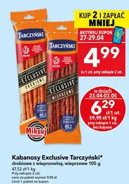 Lewiatan Kabanosy Exclusive drobiowe z wieprzowiną, wieprzowe oferta