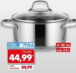 Kaufland Garnek stalowy wielowarstwowe dno, ze szklaną pokrywką z wylotem pary śr. 20cm poj oferta