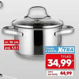 Kaufland Garnek stalowy wielowarstwowe dno, ze szklaną pokrywką z wylotem pary śr. 16cm poj oferta