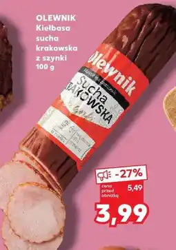 Kaufland Kiełbasa sucha krakowska z szynki oferta