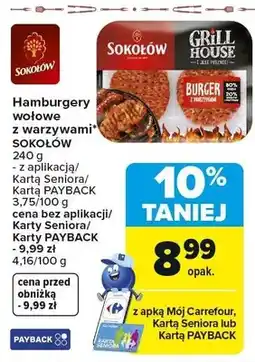 Carrefour Hamburgery wołowe z warzywami oferta