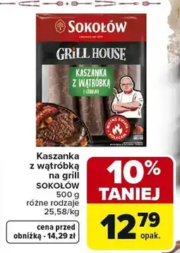 Carrefour Kaszanka z wątróbką na grill różne rodzaje oferta