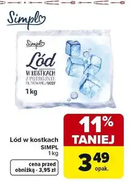 Carrefour Lód w kostkach 2-potrójnie filtrowane i wody oferta