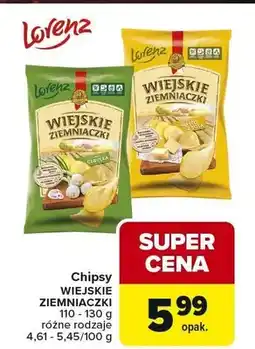 Carrefour Chipsy wiejskie ziemniaczki cebulka oferta