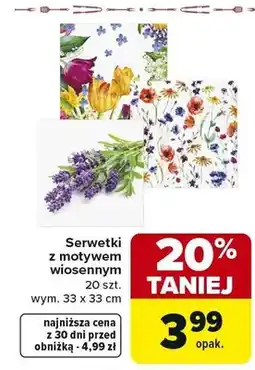 Carrefour Serwetki z motywem wiosennym oferta