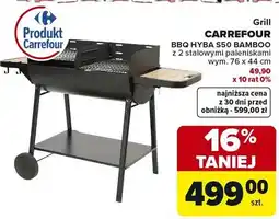Carrefour Grill węglowy BBQ Hyba S50 Bamboo z 2 stalowymi paleniskami wym. 76 x 44 cm oferta