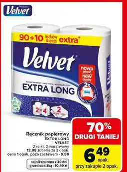 Carrefour Ręcznik papierowy Extra Long 2 rolki, 2-warstwowy oferta