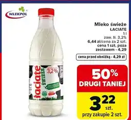 Carrefour Mleko świeże łaciate 1l zaw. tł. 3,2% oferta