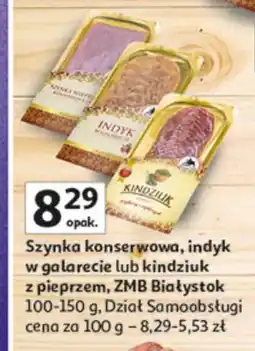 Auchan Szynka konserwowa, indyk w galarecie lub kindziuk z pieprzem dział samoobsługi oferta