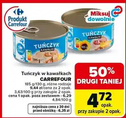 Carrefour Tuńczyk w kawałkach różne rodzaje oferta