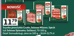 Auchan Szynka prosciutto crudo, salame milano, speck lub salame spianata dział samoobsługi oferta
