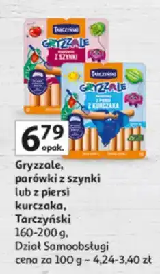 Auchan Gryszele, parówki z szynki lub z piersi kurczaka oferta