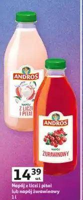 Auchan Napój z liczi i pitai lub napój żurawinowy oferta