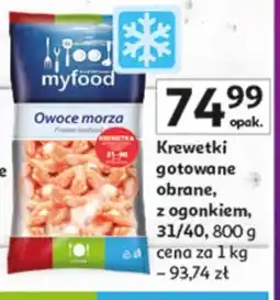 Auchan Krewetki gotowane obrane, z ogonem oferta