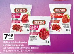 Auchan Malina lub truskawka liofilizowane, grysy, lub malina liofilizowana, proszek oferta