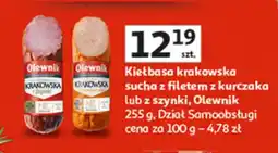 Auchan Kiełbasa krakowska sucha z filetem z kurczaka lub z szynki, Dział Samoobsługi oferta