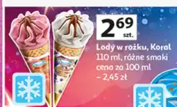 Auchan Lody w rożku, Koral różne smaki oferta