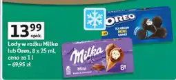 Auchan Lody w rożku Milka lub Oreo oferta
