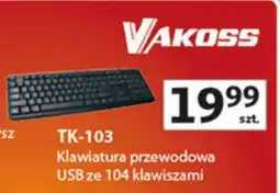Auchan Klawiatura przewodowa USB ze 104 klawiszami TK-103 oferta