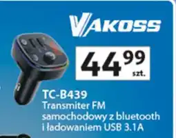 Auchan Transmiter FM samochodowy z bluetooth i ładowaniem USB 3.1 A oferta