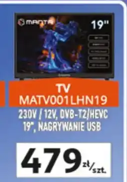 Auchan TV MATV001LHN19 230V / 12V, DVB-T2/HEVC 19, nagrywanie USB oferta
