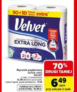 Carrefour Velvet Ręcznik papierowy Extra Long oferta