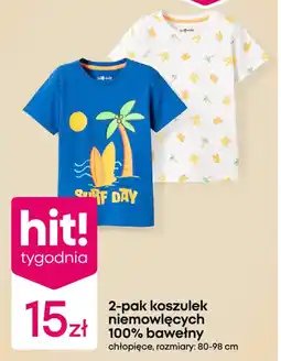 Pepco 2-pak koszulek niemowlęcych 100% bawełny chłopięce oferta