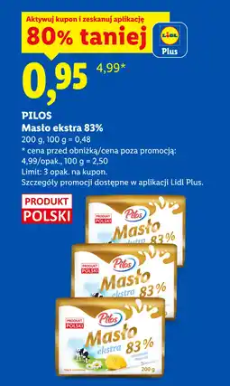 Lidl Pilos Masło ekstra 83% oferta