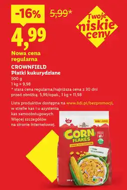 Lidl CROWNFIELD Płatki kukurydziane oferta