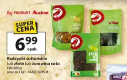 Auchan Rodzynki sułtańskie lub złote lub żurawina cała oferta