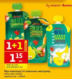 Auchan Mus owocowy banan-ananas-jogurt oferta