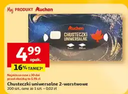 Auchan Chusteczki uniwersalne 2-warstwowe oferta