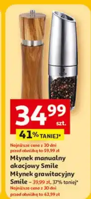 Auchan Młynek manualny akacjowy Smile, Młynek grawitacyjny Smile oferta