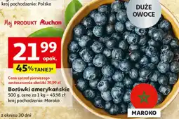 Auchan Borówki amerykańskie Maroko Produkt oferta