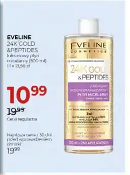 Jawa Drogerie Eveline 24k gold &peptides luksusowy płyn micelamy oferta