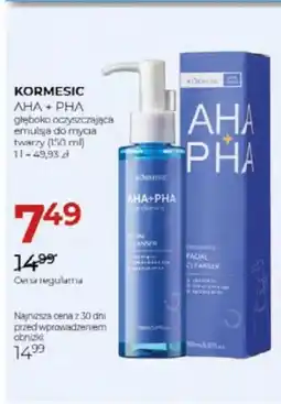 Jawa Drogerie Kormesic aha + pha głęboko oczyszczająca emulsja do mycia twarzy oferta