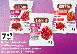 Auchan Malina lub truskawka liofilizowane, grys, lub malina liofilizowana, proszek Kresto oferta