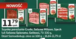 Auchan Szynka prosciutto Crudo, Salame Milano, Speck lub Salame Spianata, Galbani oferta