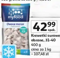 Auchan Krewetki surowe obrane, 31-40 myfood oferta