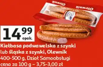 Auchan Kiełbasa podwawelska z szynki lub śląska z szynki oferta