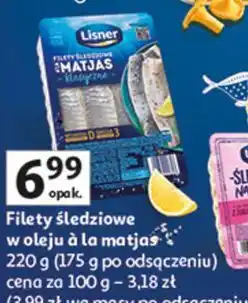 Auchan Filety śledziowe w oleju a la matjas Lisner oferta