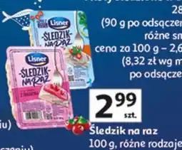Auchan Śledzik na raz 100 g, różne rodzaje Lisner oferta