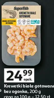 Auchan Krewetki białe gotowane, bez ogonka, 200 g SuperFish oferta