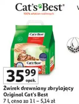 Auchan Żwirek drewniany zbrylający Original Cat's Best oferta