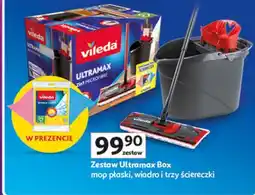 Auchan Zestaw Ultramax Box mop płaski, wiadro i trzy ściereczki oferta